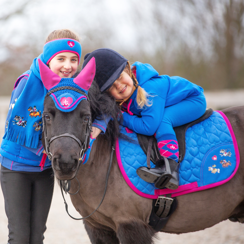 Hy Equestrian Thelwell Collection Race Saddle Pad - Cobalt Blue/Magenta-2